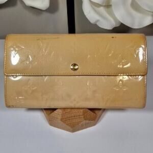 Louis Vuitton Vernis Sarah Patent Leather Long Wallet Gold Rehab